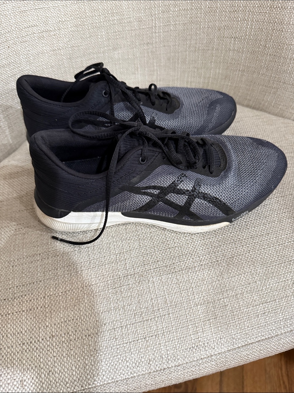 ASICS Women’s FuseX Black and Gray Mesh Running Shoes